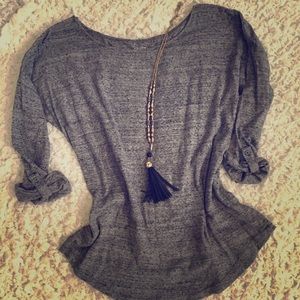 Marled Gray LOFT 3/4 Length Tee